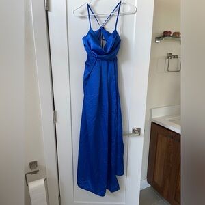 Hello Molly Bed of Roses Maxi Dress size M royal blue
